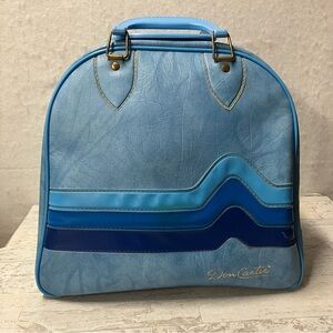 Vintage Blue Tricolor Don Carter Bowling Ball Bag with Rack For Ball 70’s